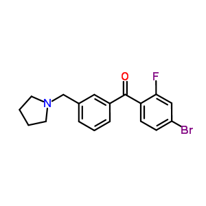 898770-68-8  (4-bromo-2-fluoro-phenyl)-[3-(pyrrolidin-1-ylmethyl)phenyl]methanone