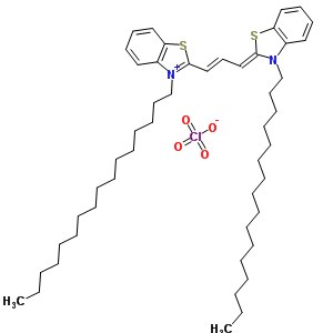 206129-44-4  3-hexadecyl-2-[(E,3Z)-3-(3-hexadecyl-1,3-benzothiazol-2-ylidene)prop-1-enyl]-1,3-benzothiazol-3-ium perchlorate