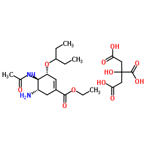 209965-30-0  citric acid,ethyl (3R,4R,5S)-4-acetamido-5-amino-3-(1-ethylpropoxy)cyclohexene-1-carboxylate