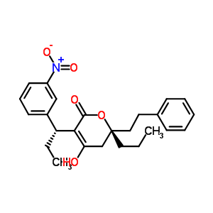 215317-22-9  (2R)-4-hydroxy-5-[(1R)-1-(3-nitrophenyl)propyl]-2-phenethyl-2-propyl-3H-pyran-6-one