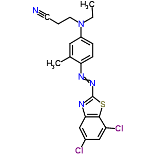 218134-68-0  3-[4-[(5,7-dichloro-1,3-benzothiazol-2-yl)azo]-N-ethyl-3-methyl-anilino]propanenitrile