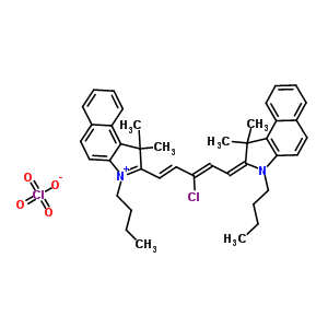 220002-93-7  3-butyl-2-[(1E,3Z,5E)-5-(3-butyl-1,1-dimethyl-benzo[e]indol-2-ylidene)-3-chloro-penta-1,3-dienyl]-1,1-dimethyl-benzo[e]indol-3-ium perchlorate