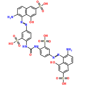 25255-10-1  6-amino-5-[4-[[4-[(2-amino-8-hydroxy-6-sulfo-1-naphthyl)azo]-2-sulfo-phenyl]carbamoylamino]-3-sulfo-phenyl]azo-4-hydroxy-naphthalene-2-sulfonic acid