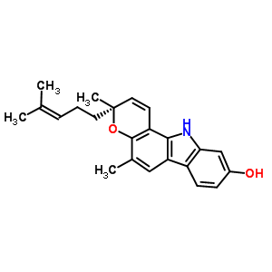 28360-49-8  (3R)-3,5-dimethyl-3-(4-methylpent-3-enyl)-11H-pyrano[3,2-a]carbazol-9-ol