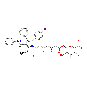 463962-58-5  (3R,6R)-6-[(3R,5R)-7-[2-(4-fluorophenyl)-5-isopropyl-3-phenyl-4-(phenylcarbamoyl)pyrrol-1-yl]-3,5-dihydroxy-heptanoyl]oxy-3,4,5-trihydroxy-tetrahydropyran-2-carboxylic acid