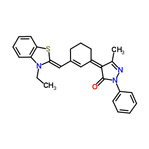 54118-05-7  (4Z)-4-[3-[(Z)-(3-ethyl-1,3-benzothiazol-2-ylidene)methyl]cyclohex-2-en-1-ylidene]-5-methyl-2-phenyl-pyrazol-3-one