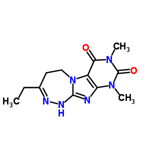 56011-45-1  3-ethyl-8,10-dimethyl-4,5-dihydro-1H-purino[8,7-c][1,2,4]triazepine-7,9-dione