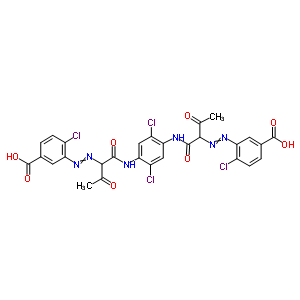 57440-77-4  3-[1-[[4-[[2-(5-carboxy-2-chloro-phenyl)azo-3-oxo-butanoyl]amino]-2,5-dichloro-phenyl]carbamoyl]-2-oxo-propyl]azo-4-chloro-benzoic acid