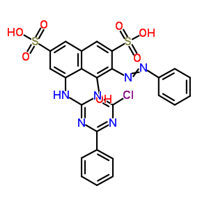 64640-25-1;68092-51-3  (3E)-5-[(4-chloro-6-phenyl-1,3,5-triazin-2-yl)amino]-4-oxo-3-(2-phenylhydrazinylidene)-3,4-dihydronaphthalene-2,7-disulfonic acid