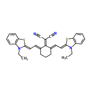 69415-28-7  2-[(2E,6E)-2,6-bis[(2Z)-2-(3-ethyl-1,3-benzothiazol-2-ylidene)ethylidene]cyclohexylidene]propanedinitrile