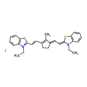 70446-31-0  3-ethyl-2-[(E)-2-[(3E)-3-[(2Z)-2-(3-ethyl-1,3-benzothiazol-2-ylidene)ethylidene]-2-methyl-cyclopenten-1-yl]vinyl]-1,3-benzothiazol-3-ium iodide