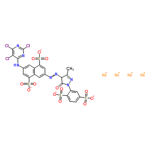 72379-61-4  tetrasodium 3-[[1-(2,5-disulfonatophenyl)-3-methyl-5-oxo-4H-pyrazol-4-yl]azo]-7-[(2,5,6-trichloropyrimidin-4-yl)amino]naphthalene-1,5-disulfonate