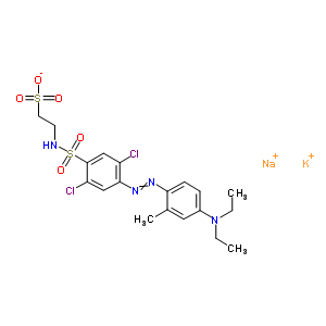 72828-66-1  potassium sodium 2-[[2,5-dichloro-4-[4-(diethylamino)-2-methyl-phenyl]azo-phenyl]sulfonylamino]ethanesulfonate
