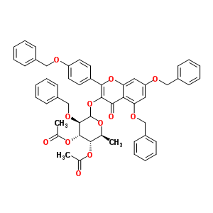 849938-27-8  [(2S,3S,4S,5R)-4-acetoxy-5-benzyloxy-6-[5,7-dibenzyloxy-2-(4-benzyloxyphenyl)-4-oxo-chromen-3-yl]oxy-2-methyl-tetrahydropyran-3-yl] acetate