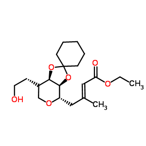 94926-27-9  ethyl (E)-4-[(3aS,4S,7aR)-7-(2-hydroxyethyl)spiro[4,6,7,7a-tetrahydro-3aH-[1,3]dioxolo[4,5-c]pyran-2,1'-cyclohexane]-4-yl]-3-methyl-but-2-enoate