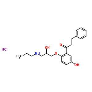 158080-72-9  1-[5-hydroxy-2-[(2R)-2-hydroxy-3-(propylamino)propoxy]phenyl]-3-phenyl-propan-1-one hydrochloride