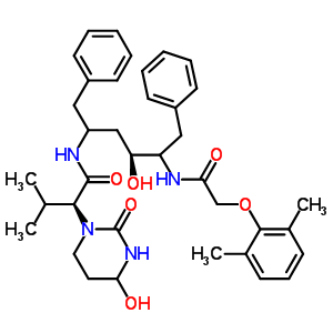 221553-72-6  (2S)-N-[(3S)-1-benzyl-4-[[2-(2,6-dimethylphenoxy)acetyl]amino]-3-hydroxy-5-phenyl-pentyl]-2-(4-hydroxy-2-oxo-hexahydropyrimidin-1-yl)-3-methyl-butanamide