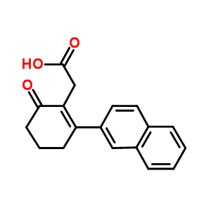 33104-00-6  1-cyclohexene-1-acetic acid, 2-(2-naphthalenyl)-6-oxo-
