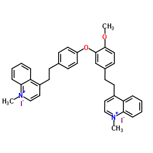 365542-47-8  4-[2-[4-[2-methoxy-5-[2-(1-methylquinolin-1-ium-4-yl)ethyl]phenoxy]phenyl]ethyl]-1-methyl-quinolin-1-ium diiodide