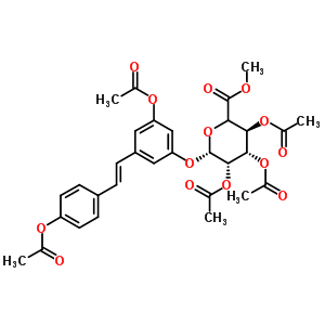 490028-22-3  methyl (3S,4S,5S,6S)-3,4,5-triacetoxy-6-[3-acetoxy-5-[(E)-2-(4-acetoxyphenyl)vinyl]phenoxy]tetrahydropyran-2-carboxylate