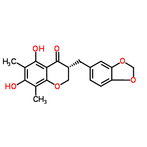 74805-92-8  (3R)-3-(1,3-benzodioxol-5-ylmethyl)-5,7-dihydroxy-6,8-dimethyl-chroman-4-one