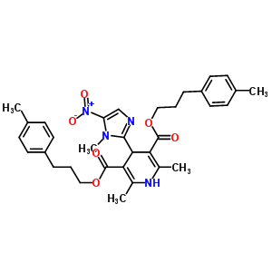 848354-96-1  3,5-pyridinedicarboxylic acid, 1,4-dihydro-2,6-dimethyl-4-(1-methyl-5-nitro-1H-imidazol-2-yl)-, bis[3-(4-methylphenyl)propyl] ester
