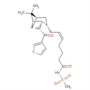 186533-86-8  3-Thiophenecarboxamide,N-[(1R,2R,3S,5S)-6,6-dimethyl-3-[(2Z)-7-[(methylsulfonyl)amino]-7-oxo-2-heptenyl]bicyclo[3.1.1]hept-2-yl]-