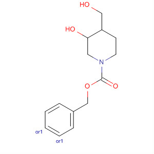 191150-87-5  1-Piperidinecarboxylic acid, 3-hydroxy-4-(hydroxymethyl)-, phenylmethylester, (3R,4S)-rel-