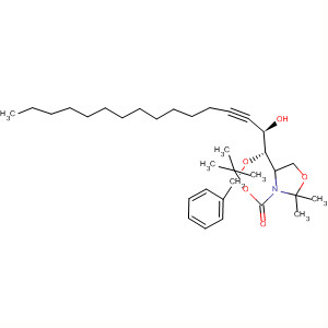 194861-77-3  3-Oxazolidinecarboxylic acid,4-[(1S,2R)-2-hydroxy-1-(phenylmethoxy)-3-hexadecynyl]-2,2-dimethyl-,1,1-dimethylethyl ester, (4S)-