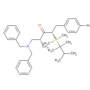 178425-04-2  3-Pentanone,1-[bis(phenylmethyl)amino]-5-(4-bromophenyl)-4-[dimethyl(1,1,2-trimethylpropyl)silyl]-2-methyl-, (2R,4S)-