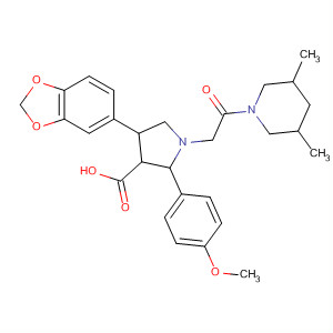 178608-97-4  3-Pyrrolidinecarboxylic acid,4-(1,3-benzodioxol-5-yl)-1-[2-(3,5-dimethyl-1-piperidinyl)-2-oxoethyl]-2-(4-methoxyphenyl)-