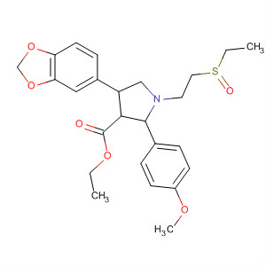 178609-18-2  3-Pyrrolidinecarboxylic acid,4-(1,3-benzodioxol-5-yl)-1-[2-(ethylsulfinyl)ethyl]-2-(4-methoxyphenyl)-,ethyl ester