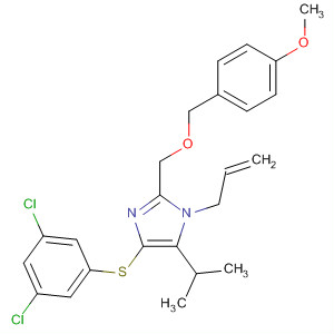 178981-09-4  1H-Imidazole,4-[(3,5-dichlorophenyl)thio]-2-[[(4-methoxyphenyl)methoxy]methyl]-5-(1-methylethyl)-1-(2-propenyl)-