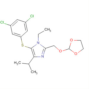 178981-56-1  1H-Imidazole,5-[(3,5-dichlorophenyl)thio]-2-[(1,3-dioxolan-2-yloxy)methyl]-1-ethyl-4-(1-methylethyl)-
