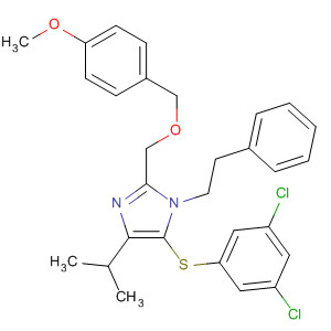 178982-27-9  1H-Imidazole,5-[(3,5-dichlorophenyl)thio]-2-[[(4-methoxyphenyl)methoxy]methyl]-4-(1-methylethyl)-1-(2-phenylethyl)-