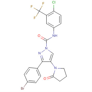 179537-57-6  1H-Pyrazole-1-carboxamide,3-(4-bromophenyl)-N-[4-chloro-3-(trifluoromethyl)phenyl]-4,5-dihydro-4-(2-oxo-1-pyrrolidinyl)-
