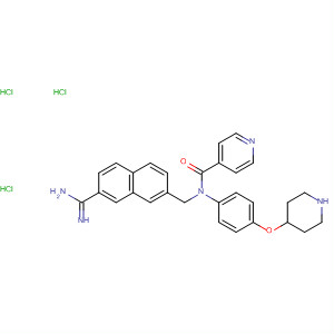 179755-07-8  4-Pyridinecarboxamide,N-[[7-(aminoiminomethyl)-2-naphthalenyl]methyl]-N-[4-(4-piperidinyloxy)phenyl]-, trihydrochloride