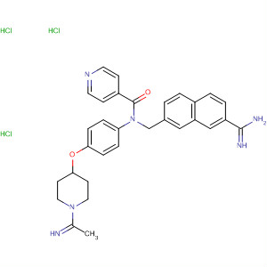 179755-41-0  4-Pyridinecarboxamide,N-[[7-(aminoiminomethyl)-2-naphthalenyl]methyl]-N-[4-[[1-(1-iminoethyl)-4-piperidinyl]oxy]phenyl]-, trihydrochloride
