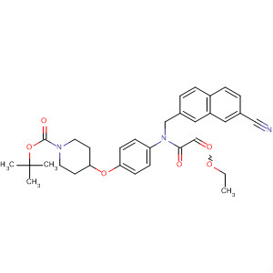 179755-95-4  1-Piperidinecarboxylic acid,4-[4-[[(7-cyano-2-naphthalenyl)methyl](ethoxyoxoacetyl)amino]phenoxy]-, 1,1-dimethylethyl ester