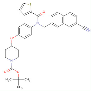 179756-03-7  1-Piperidinecarboxylic acid,4-[4-[[(7-cyano-2-naphthalenyl)methyl](2-thienylcarbonyl)amino]phenoxy]-, 1,1-dimethylethyl ester