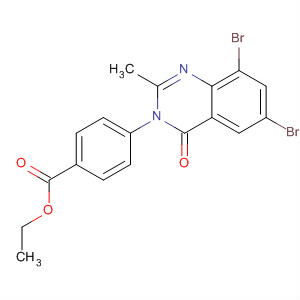 17987-80-3  Benzoic acid, 4-(6,8-dibromo-2-methyl-4-oxo-3(4H)-quinazolinyl)-, ethylester