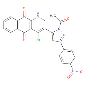 179870-45-2  1H-Pyrazole,1-acetyl-5-(4-chloro-1,2,5,10-tetrahydro-5,10-dioxobenzo[g]quinolin-3-yl)-4,5-dihydro-3-(4-nitrophenyl)-