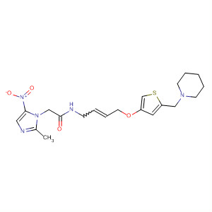 180044-28-4  1H-Imidazole-1-acetamide,2-methyl-5-nitro-N-[4-[[5-(1-piperidinylmethyl)-3-thienyl]oxy]-2-butenyl]-,(Z)-