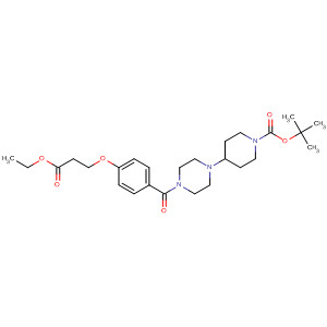 180531-41-3  1-Piperidinecarboxylic acid,4-[4-[4-(3-ethoxy-3-oxopropoxy)benzoyl]-1-piperazinyl]-,1,1-dimethylethyl ester