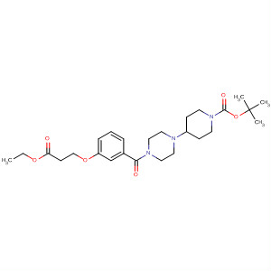 180531-42-4  1-Piperidinecarboxylic acid,4-[4-[3-(3-ethoxy-3-oxopropoxy)benzoyl]-1-piperazinyl]-,1,1-dimethylethyl ester