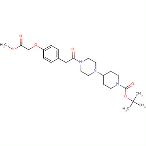 180531-47-9  1-Piperidinecarboxylic acid,4-[4-[[4-(2-methoxy-2-oxoethoxy)phenyl]acetyl]-1-piperazinyl]-,1,1-dimethylethyl ester