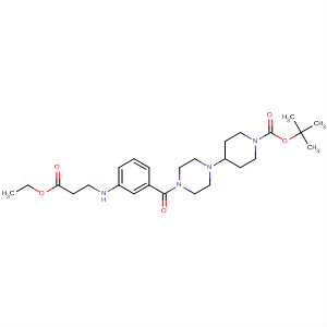 180531-62-8  1-Piperidinecarboxylic acid,4-[4-[3-[(3-ethoxy-3-oxopropyl)amino]benzoyl]-1-piperazinyl]-,1,1-dimethylethyl ester