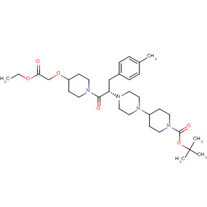 180531-76-4  1-Piperidinecarboxylic acid,4-[4-[2-[4-(2-ethoxy-2-oxoethoxy)-1-piperidinyl]-1-[(4-methylphenyl)methyl]-2-oxoethyl]-1-piperazinyl]-, 1,1-dimethylethyl ester, (S)-