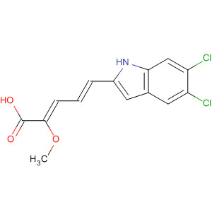 180868-14-8  2,4-Pentadienoic acid, 5-(5,6-dichloro-1H-indol-2-yl)-2-methoxy-,(2Z,4E)-