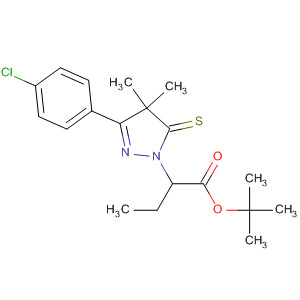181067-36-7  1H-Pyrazole-1-butanoic acid,3-(4-chlorophenyl)-4,5-dihydro-4,4-dimethyl-5-thioxo-, 1,1-dimethylethylester